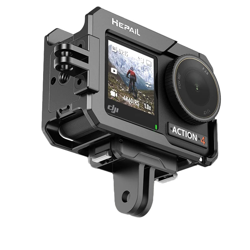 Action Camera Metal Rabbit Cage Frame Heat Dissipation Anti-collision Protection Cover Sidebar for DJI Action 4 / Osmo Action 3