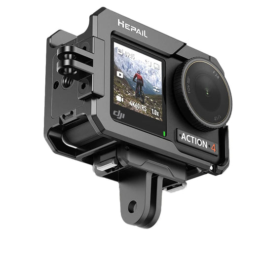 Action Camera Metal Rabbit Cage Frame Heat Dissipation Anti-collision Protection Cover Sidebar for DJI Action 4 / Osmo Action 3